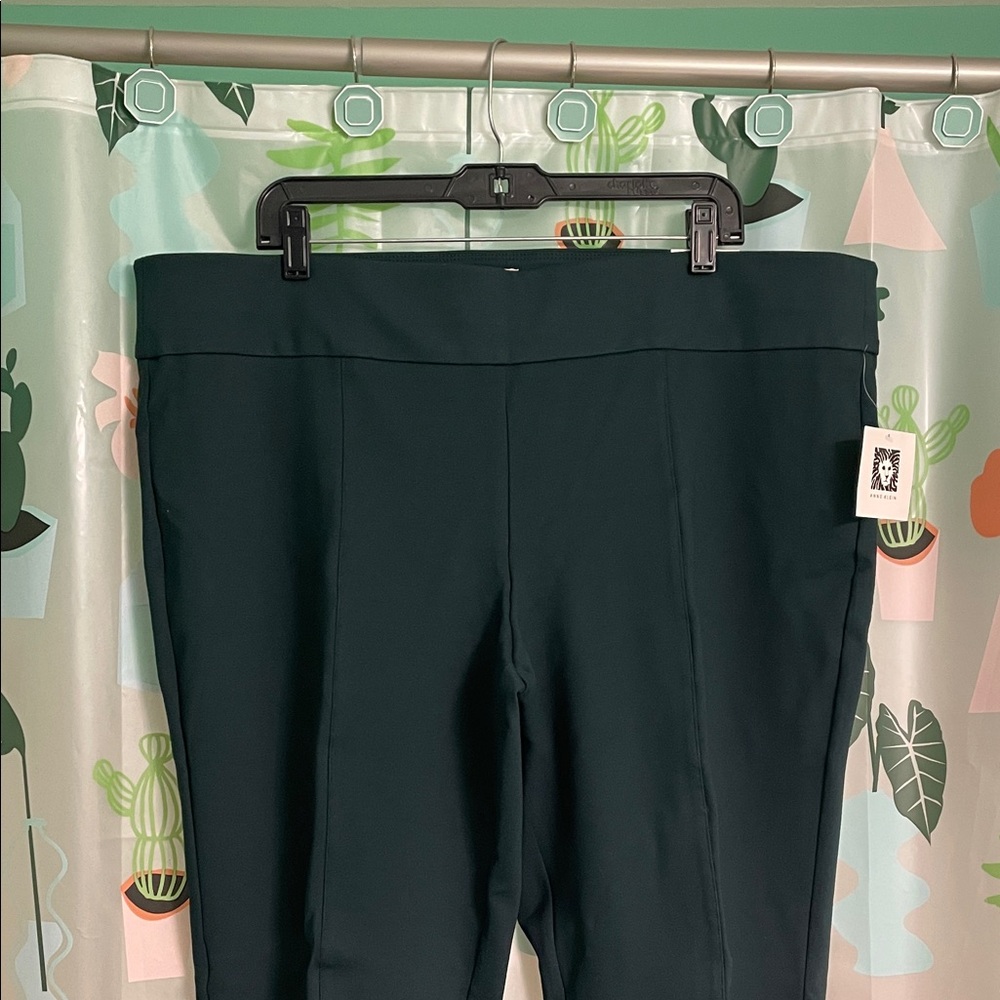 Dark Green Ponte Ankle Pants - Picture 2 of 10